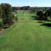 Aerial view of the 18th green from the Greenback Course at Heron Lakes Golf Club