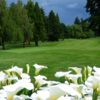 A view of a hole protected by flowers from Spring Hill Golf Club at Albany Golf & Event Center.