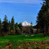 A fall view with mountains covered with snow in background from Camas Meadows Golf Club