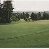 Trees line both sides of the fairway on hole #5 and two bunkers can catch a bad tee shot very easily. The green is elevated with one large pine tree to the right side.
