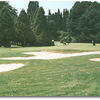 Eastmoreland #9: Hole #9 is the second longest par 5 on the course. Trees and shrubs line the fairway from the tee to a green that is well protected by one bunker to the left-front and three to the right-front