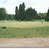 The putting green is through a golfer tunnel that runs under Bybee Blvd. It is very large and chipping is allowed.