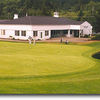 The two tiered putting green is large and well manicured. Sand practice from a pot bunker is not pictured but available to the left of the green.