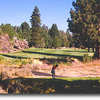 River's Edge #8: Obviously, accuracy outplays distance here. Lateral water hazard runs down the right side of the fairway and rocks are to the left. Bunkers surround the green.