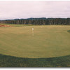 The putting green is large, flat and well manicured. It also provides a beautiful view of the course.