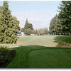 Springwater #9: Nice finishing hole. A ravine cuts across the fairway and empties into a pond to the left.