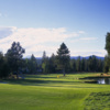 Sunriver Woodlands #17: Your drive needs to be perfectly placed to avoid the two large trees on the left side of the fairway. Keep the tee shot to the right side for the best approach shot into a green surrounded by water left and bunkers right.