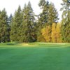 A sunny day view from a fairway at Chehalem Glenn Golf Club.