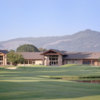 A view from a fairway of the clubhouse at Shadow Hills Country Club