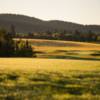 A sunset view of a green at Chehalem Glenn Golf Club.