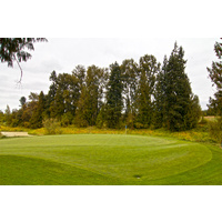 Watch out for the trees that guard the right of the seventh green on the North Course at The Reserve Vineyard and Golf Club in Aloha, Oregon.