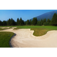 Keep left to avoid the right fairway bunkers at the par-4 ninth hole on the Big Meadow Golf Course at Black Butte Ranch.