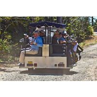 There is an uphill walk between holes 13 and 14 on the Bandon Trails course at the Bandon Dunes Golf Resort, so you can take the shuttle if you wish.